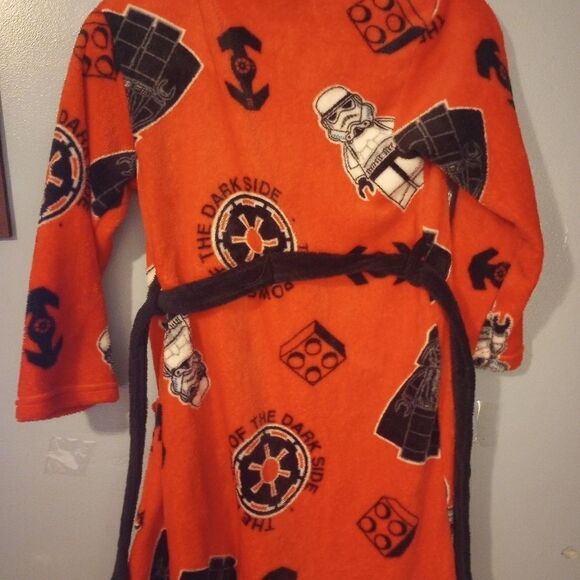 - Lego Star Wars dark side plush bath robe tie and belt closure Sz med - Picture 4 of 8